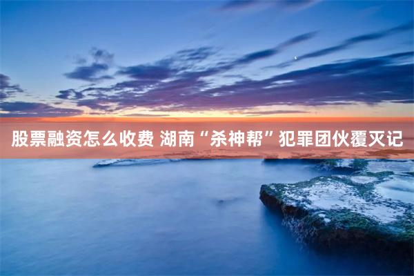 股票融资怎么收费 湖南“杀神帮”犯罪团伙覆灭记