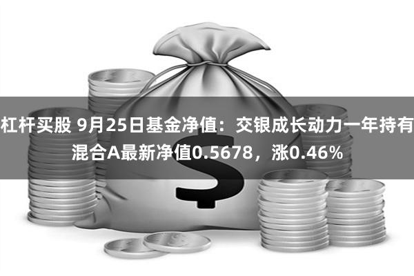 杠杆买股 9月25日基金净值：交银成长动力一年持有混合A最新净值0.5678，涨0.46%