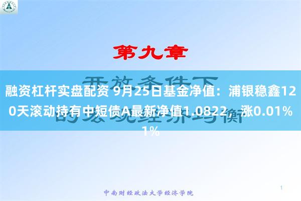 融资杠杆实盘配资 9月25日基金净值：浦银稳鑫120天滚动持有中短债A最新净值1.0822，涨0.01%
