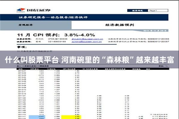 什么叫股票平台 河南碗里的“森林粮”越来越丰富