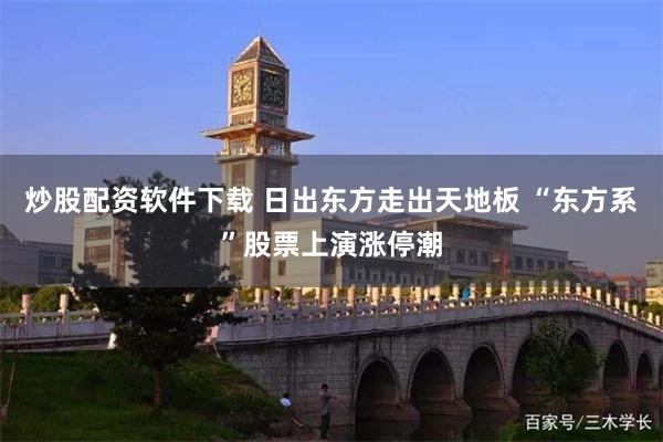 炒股配资软件下载 日出东方走出天地板 “东方系”股票上演涨停潮