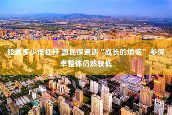 股票多少倍杠杆 惠民保遭遇“成长的烦恼” 参保率整体仍然较低