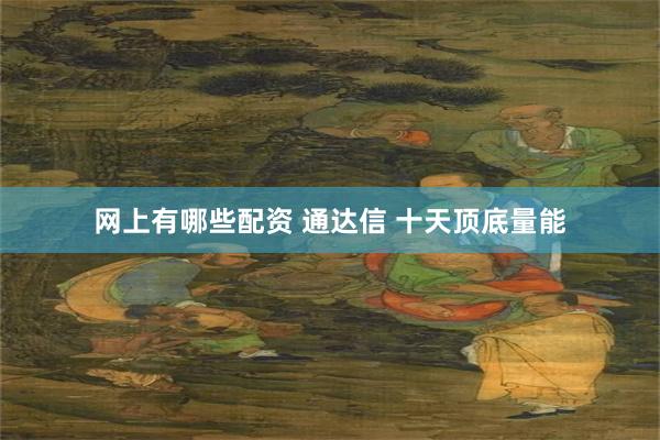 网上有哪些配资 通达信 十天顶底量能