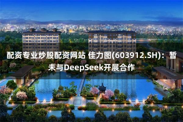 配资专业炒股配资网站 佳力图(603912.SH)：暂未与DeepSeek开展合作