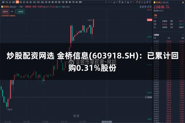 炒股配资网选 金桥信息(603918.SH)：已累计回购0.31%股份
