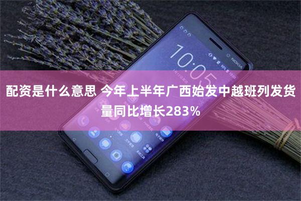 配资是什么意思 今年上半年广西始发中越班列发货量同比增长283%