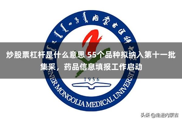 炒股票杠杆是什么意思 55个品种拟纳入第十一批集采，药品信息填报工作启动
