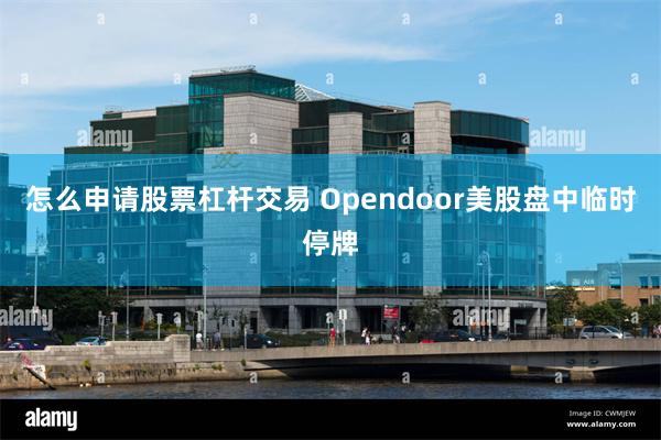 怎么申请股票杠杆交易 Opendoor美股盘中临时停牌