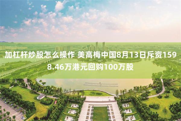 加杠杆炒股怎么操作 美高梅中国8月13日斥资1598.46万港元回购100万股