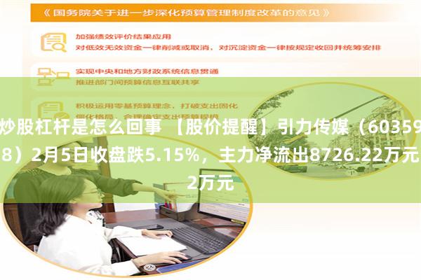 炒股杠杆是怎么回事 【股价提醒】引力传媒（603598）2月5日收盘跌5.15%，主力净流出8726.22万元