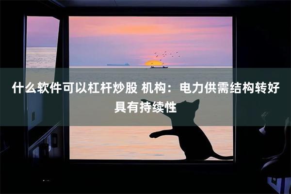 什么软件可以杠杆炒股 机构：电力供需结构转好具有持续性