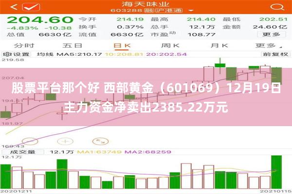 股票平台那个好 西部黄金（601069）12月19日主力资金净卖出2385.22万元