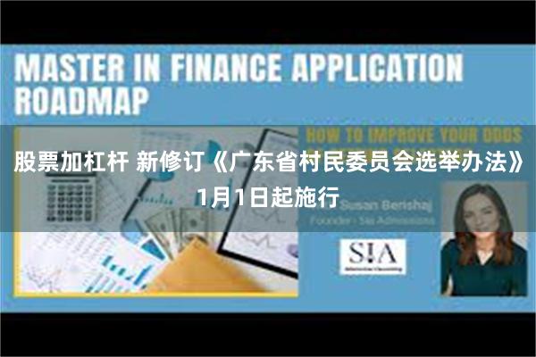 股票加杠杆 新修订《广东省村民委员会选举办法》1月1日起施行