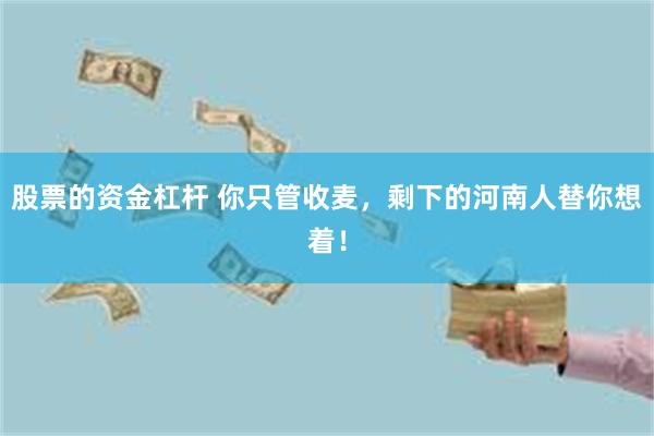 股票的资金杠杆 你只管收麦，剩下的河南人替你想着！