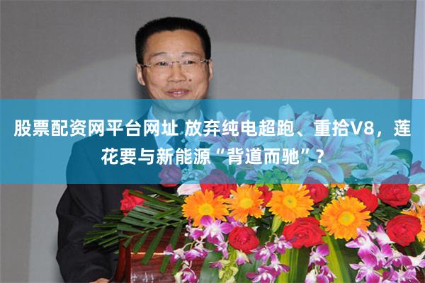 股票配资网平台网址 放弃纯电超跑、重拾V8，莲花要与新能源“背道而驰”？