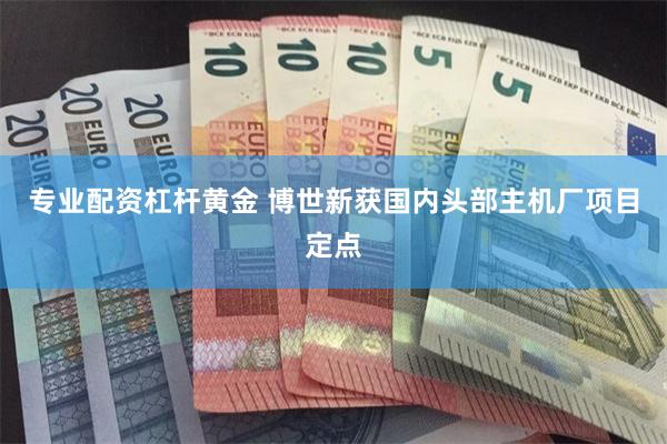 专业配资杠杆黄金 博世新获国内头部主机厂项目定点