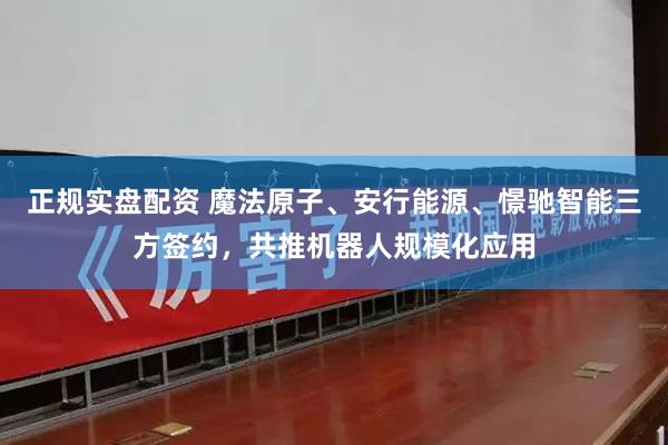 正规实盘配资 魔法原子、安行能源、憬驰智能三方签约，共推机器人规模化应用