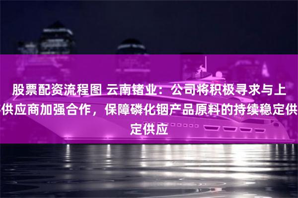 股票配资流程图 云南锗业：公司将积极寻求与上游供应商加强合作，保障磷化铟产品原料的持续稳定供应